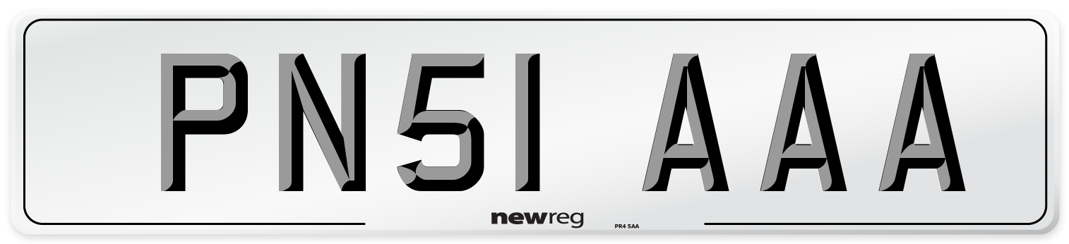 PN51 AAA Number Plate from New Reg